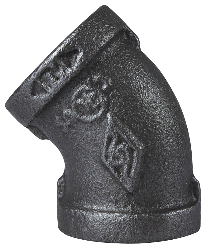 ProSource 4-3/4B Pipe Elbow, 3/4 in, FIP, 45 deg Angle, Iron, 40 Schedule, 300 psi Pressure