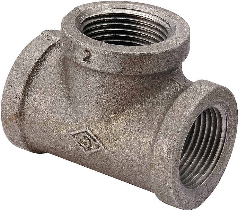 ProSource 11A-1/4B Pipe Tee, 1/4 in, Threaded, Iron, 40 Schedule, 300 psi Pressure, Black