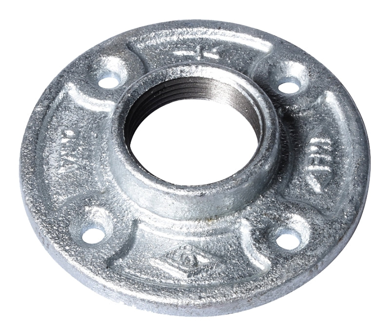 ProSource 27-11/4G Floor Flange, 1-1/4 in, 4.2 in Dia Flange, FIP, 4-Bolt Hole, 0.28 in Dia Bolt Hole, Iron