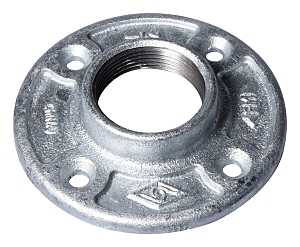 ProSource 27-11/2G Floor Flange, 1-1/2 in, 4.6 in Dia Flange, FIP, 4-Bolt Hole, 0.31 in Dia Bolt Hole, Iron