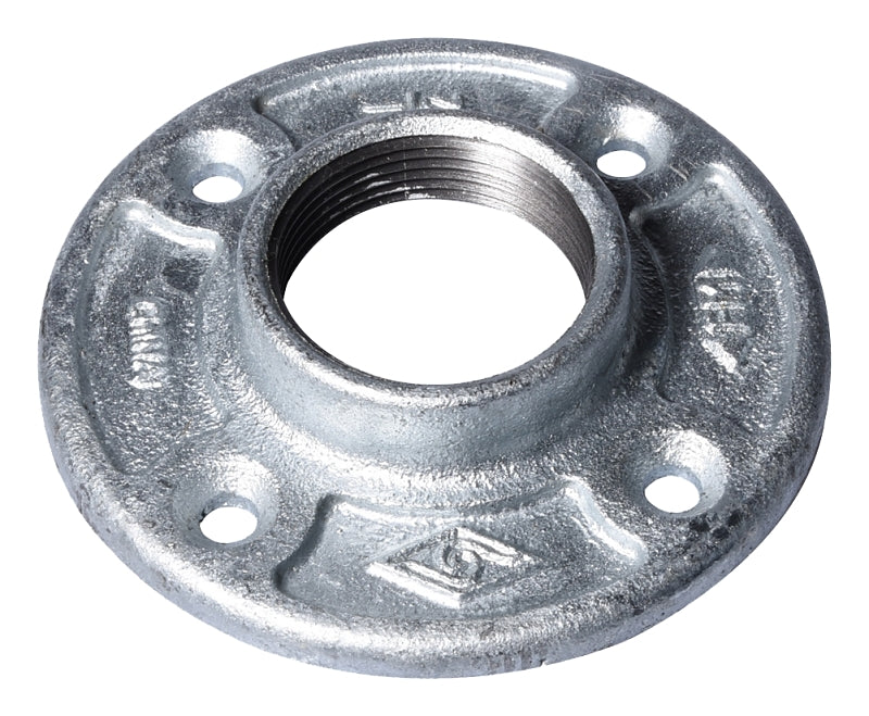 ProSource 27-11/2G Floor Flange, 1-1/2 in, 4.6 in Dia Flange, FIP, 4-Bolt Hole, 0.31 in Dia Bolt Hole, Iron