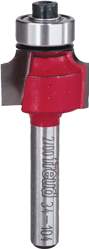 Freud 34-104 Router Bit, 1/8 in Radius, 3/4 in Dia Cutter, 2-3/16 in OAL, 1/4 in Dia Shank, 2-Cutter, Carbide