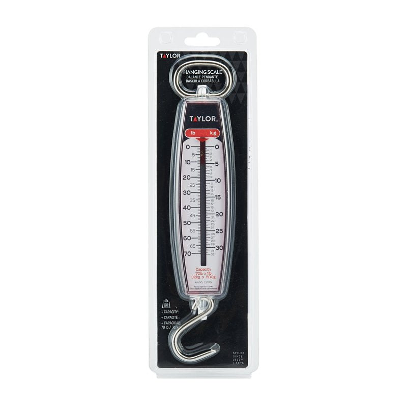 Taylor 3470 Hanging Scale, 70 lb, Analog Display, Steel Housing Material