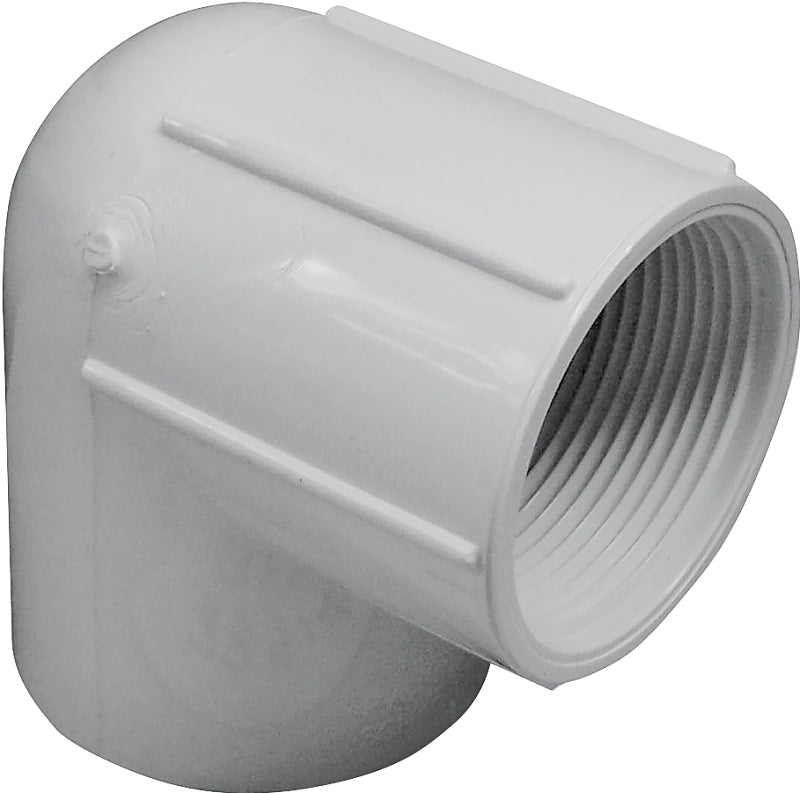 Genova 300 Series 33920 Pipe Elbow, 2 in, Slip-Joint x FIP, 90 deg Angle, PVC, White, SCH 40 Schedule
