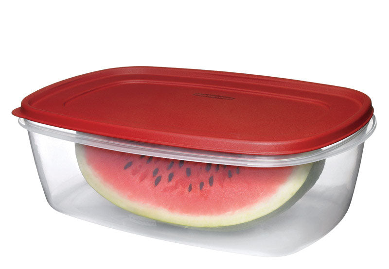 Rubbermaid 2.5 gal Clear/Red Food Storage Container 1 pk, Pack of 2