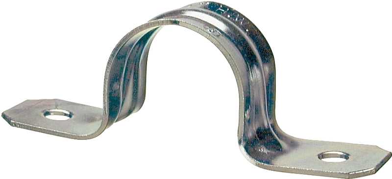 Halex 61230 2-Hole Rigid Conduit Strap, 3 in, 1 in L, Steel, Galvanized, Each