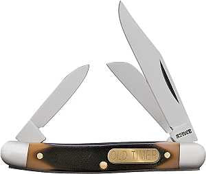 Old Timer 108OT Junior Folding Pocket Knife, 2 in L Blade, Stainless Steel Blade, 3-Blade, Foldable Handle