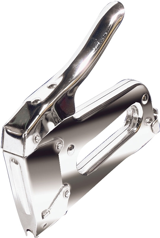 Arrow T25 Cable Staple Gun, Crown Staple, 3/8, 7/16, 9/16 in W Crown, 9/32, 3/8, 7/16, 9/16 in L Leg, Steel Staple