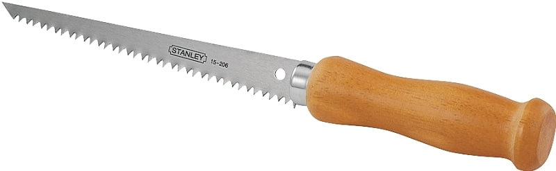 STANLEY 15-206 Wallboard Saw, 6 in L Blade, 8 TPI, Hardwood Handle