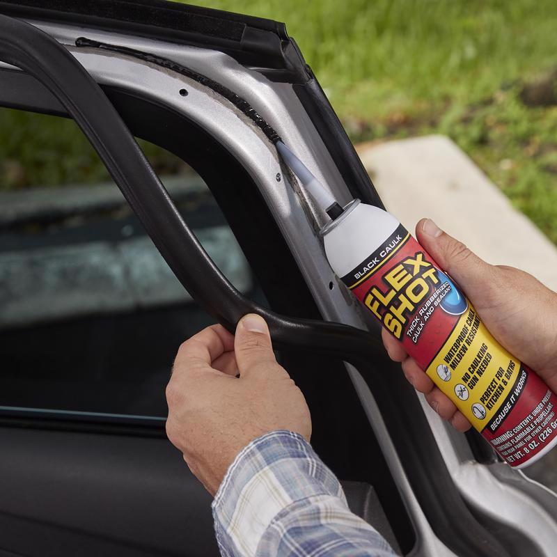 Flex Seal Family of Products Flex Shot Black Rubber All Purpose Waterproof Sealant 8 oz, Pack of 4