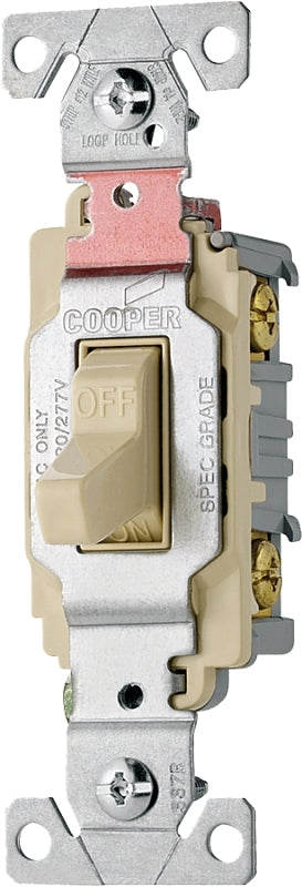 Eaton CS120V Switch, 20 A, 120/277 V, Lead Wire Terminal, Nylon Housing Material, Ivory