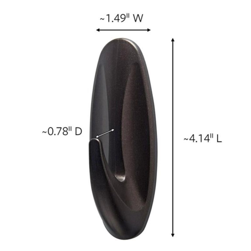 3M Command Large Plastic Hook 4.125 in. L 1 pk