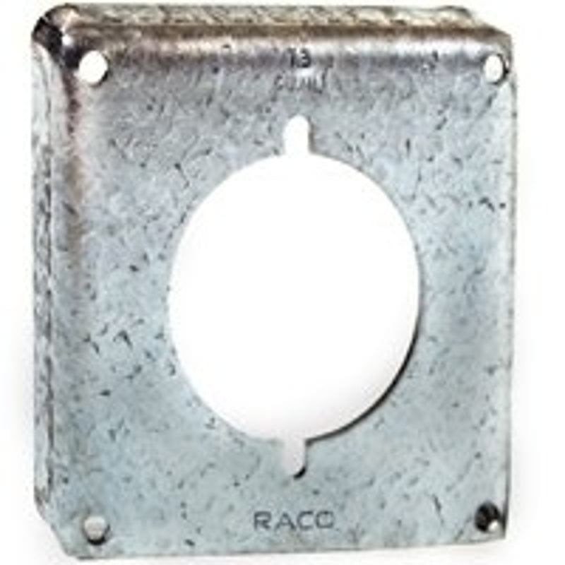 Raco 810C Exposed Work Cover, 2-9/64 in Dia, 0.563 in L, 4-1/8 in W, Square, Galvanized Steel, Gray