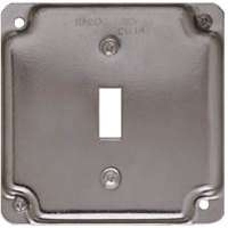 Raco 800C Exposed Work Cover, 4-3/16 in L, 4-3/16 in W, Square, Steel, Gray, Galvanized, 10/BAG