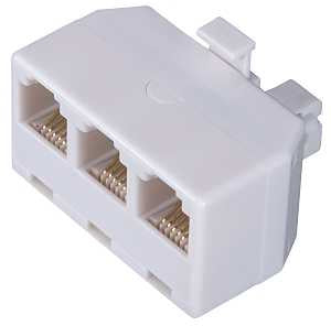 Zenith TS1001SPJ3W Telephone Splitter, 3-Port/Way, White