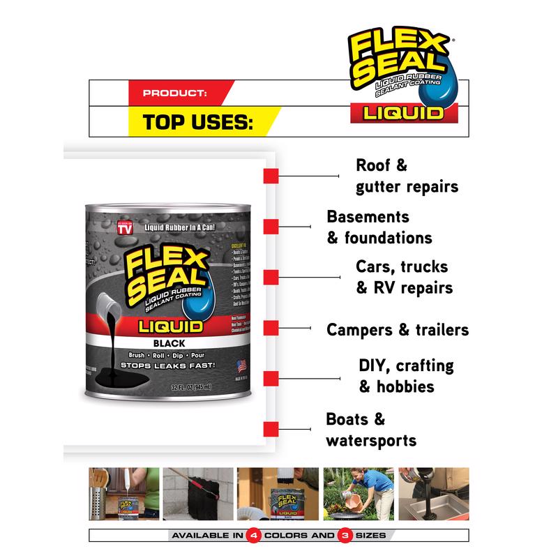 Flex Seal Family of Products Flex Seal White Liquid Rubber Sealant Coating 32 fl. oz., Pack of 6