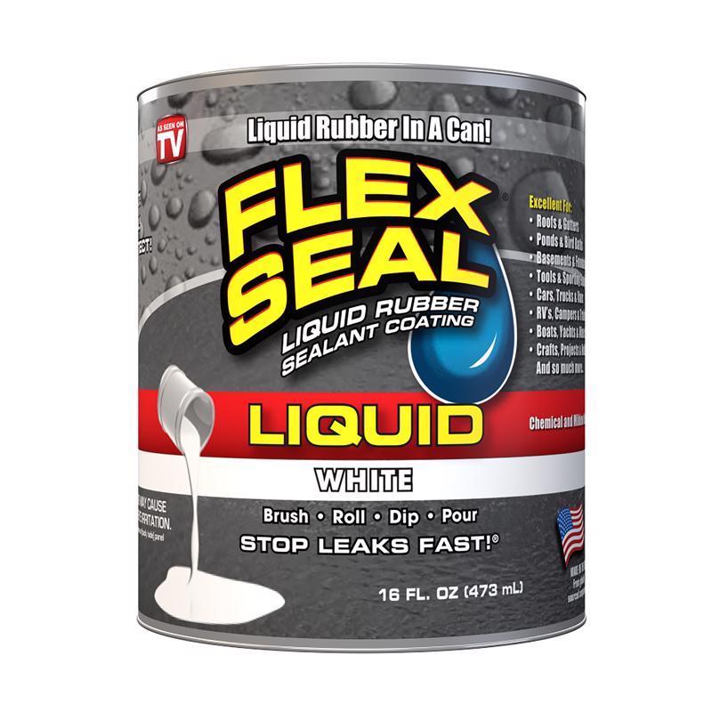 Flex Seal Family of Products Flex Seal White Liquid Rubber Sealant Coating 16 fl. oz., Pack of 6