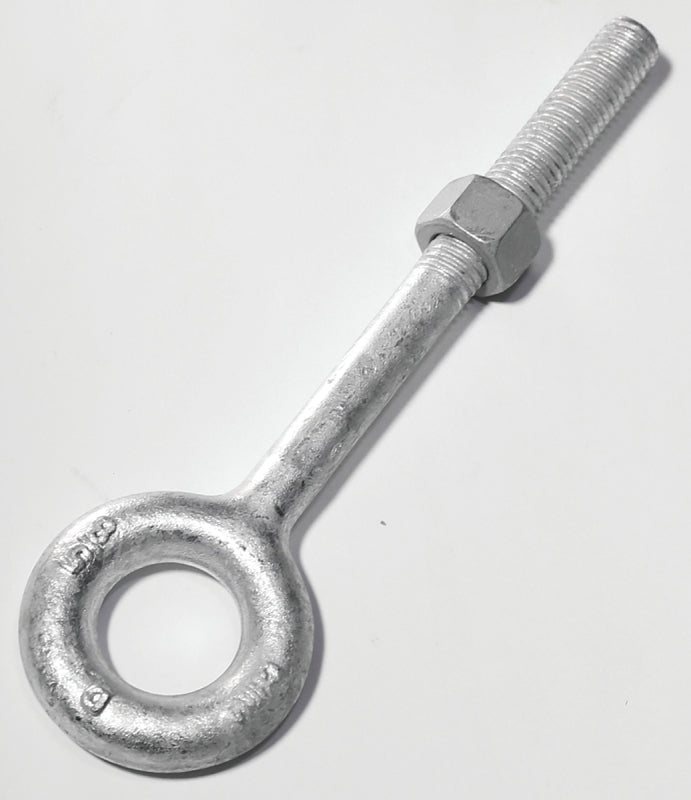 Baron 24-1/2X8 Regular Nut Eye Bolt, 1/2 in Thread, 3 in L Thread, 1 in ID x 2 in OD Dia Eye, 8 in L Shank, Steel