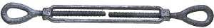 Baron 15-1/2X6 Turnbuckle, 2200 lb Working Load, 1/2 in Thread, Eye, Eye, 6 in L Take-Up, Galvanized Steel