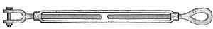 Baron 18-1/2X9 Turnbuckle, 2200 lb Working Load, 1/2 in Thread, Jaw, Eye, 9 in L Take-Up, Steel