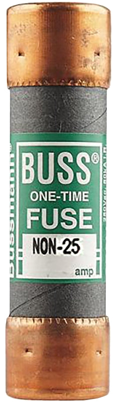 Bussmann NON Series NON-25 Fuse, 25 A, 250 VAC, 125 VDC, 50 kA Interrupt, Melamine Body, H, K5, Cartridge Fuse, Pack of 10