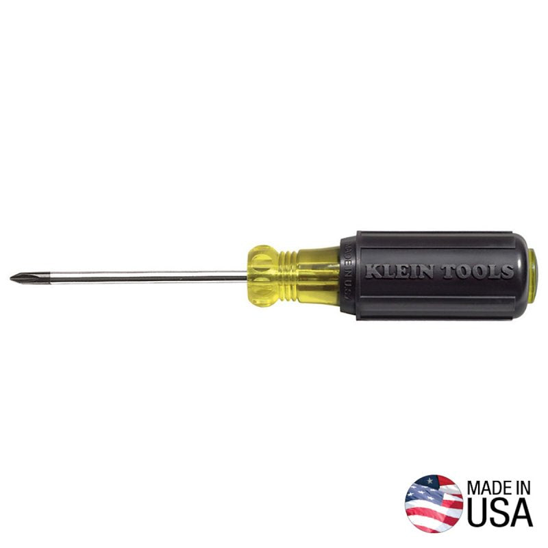 Klein Tools 603-3 Screwdriver, #1 Drive, Phillips Drive, 6-3/4 in OAL, 3 in L Shank, Rubber Handle, Cushion-Grip Handle