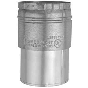 AmeriVent 3EDC Draft Hood Connector, 3 in Connection, 6 in OAL, Snap-Lock, Steel, Galvanized