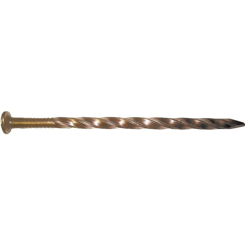 Maze H528S050 Post and Frame Nail, Hand Drive, 40D, 5 in L, Steel, Brite, Spiral Shank, 50 lb