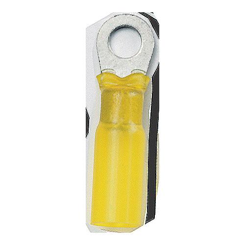 Ancor 312225 Marine Grade Heat Shrink Ring Terminals, #8 Fastener, 12-10 Wire, Yellow, 25/Pk