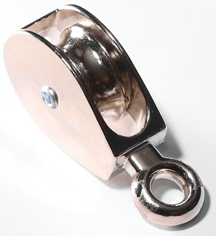 Baron 0174ZD-1-1/4 Tackle Pulley, 5/16 in Rope, 55 lb Working Load, 1-1/4 in Sheave, Fixed Eye Attachment, Zinc-Plated