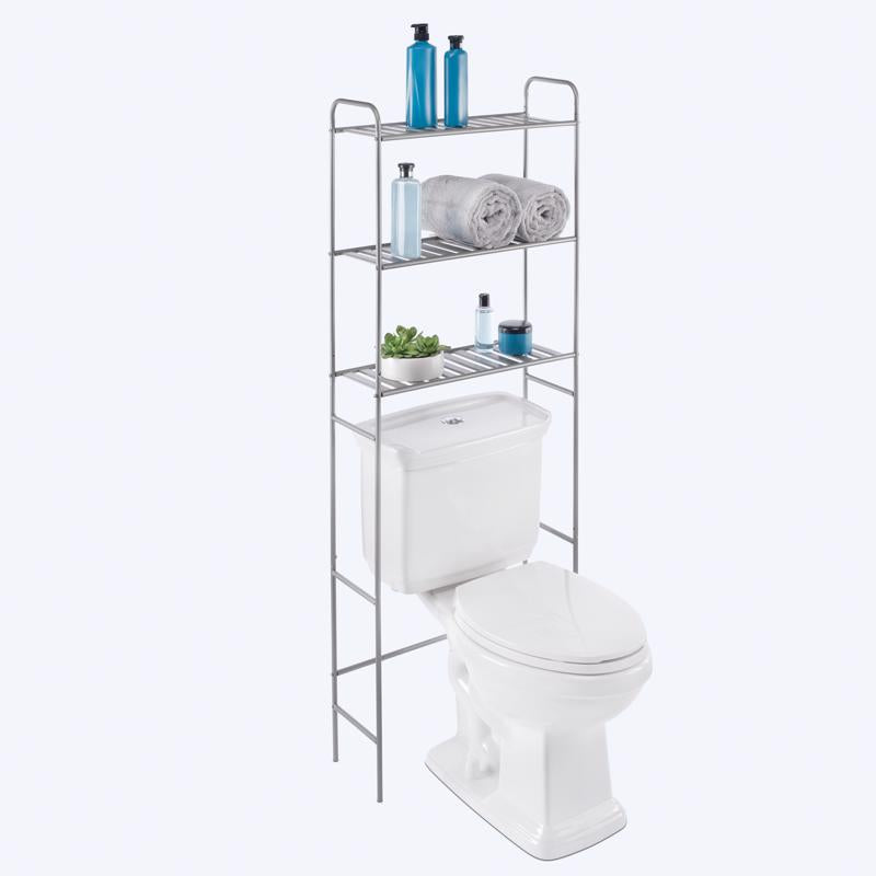 Zenna Home 60.2 in. H X 22.8 in. W X 8-1/2 in. D Silver Metal Spacesaver Shelf