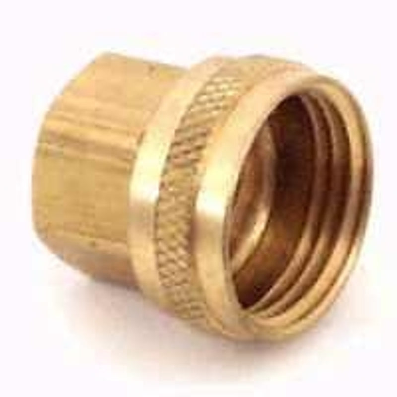 Plumb Pak PP850-65 Hose Adapter, 3/4 x 1/2 in, FHT x FIP, Brass, For: Garden Hose, 3-3/4 in L