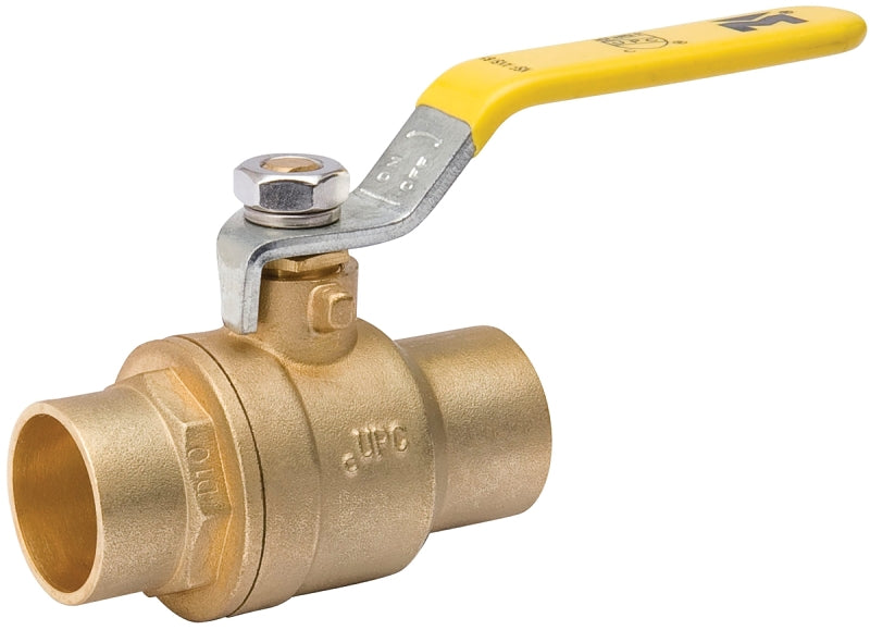 B & K ProLine Series 107-846NL Ball Valve, 1-1/4 in Connection, Sweat, 600/150 psi Pressure, Manual Actuator, Brass Body
