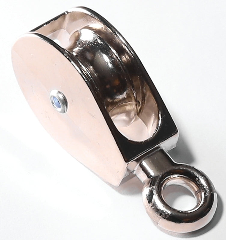 Baron 0174ZD-3/4 Tackle Pulley, 3/16 in Rope, 11 lb Working Load, 3/4 in Sheave, Fixed Eye Attachment, Zinc-Plated