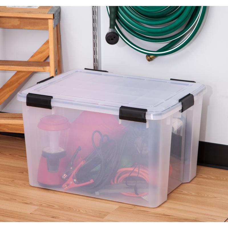 IRIS WEATHERPRO 74 qt Clear Storage Tote 14.5 in. H X 17.75 in. W X 23.6 in. D Stackable, Pack of 4