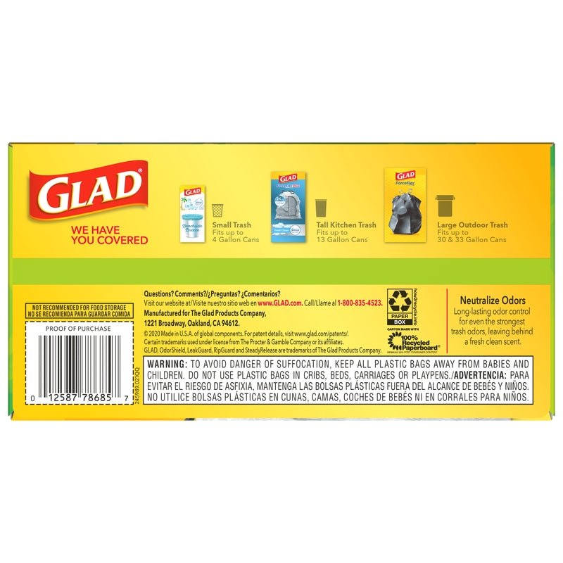 Glad ForceFlex 13 gal Fresh Trash Bags Drawstring 40 pk