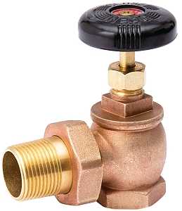 B & K 109-307 Steam Radiator Valve, Angled, Brass/Bronze, 4.9 in L x 4.8 in W x 2.6 in H Dimensions