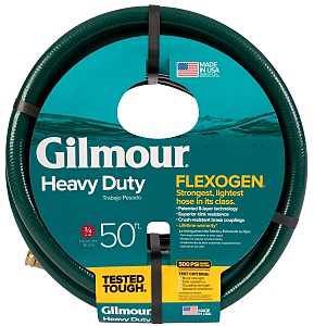 Gilmour 1034050 Garden Hose, 3/4 in, 50 ft L, Rubber, Green