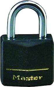 Master Lock 131Q Padlock, Keyed Alike Key, 3/16 in Dia Shackle, 5/8 in H Shackle, Steel Shackle, Brass Body