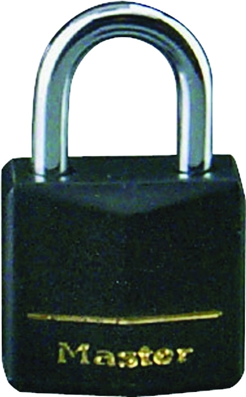 Master Lock 131Q Padlock, Keyed Alike Key, 3/16 in Dia Shackle, 5/8 in H Shackle, Steel Shackle, Brass Body