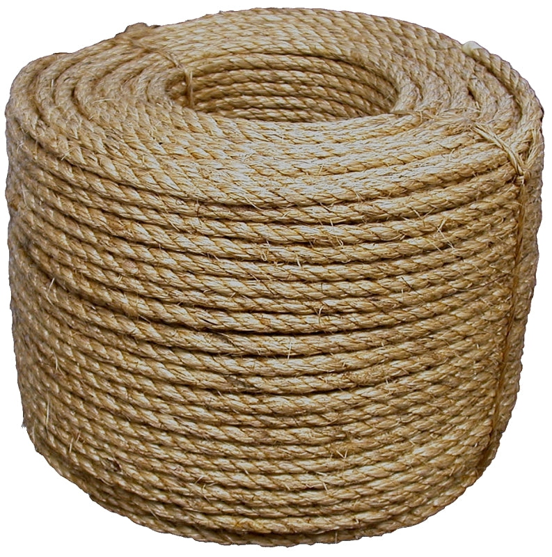 T.W. Evans Cordage 30-003 Rope, 3/8 in Dia, 600 ft L, 243 lb Working Load, Manila, Natural