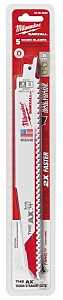 Milwaukee THE AX SAWZALL 48-00-5026 Reciprocating Saw Blade, 1 in W, 9 in L, 5 TPI, Bi-Metal Cutting Edge