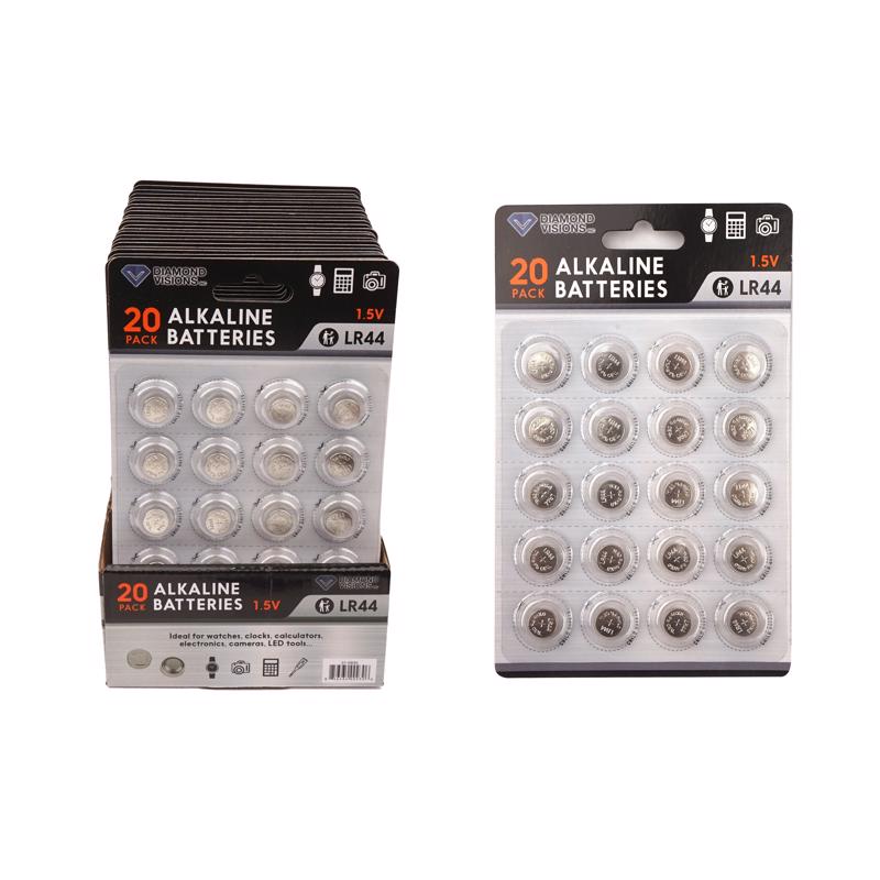 Diamond Visions MAX Force Alkaline AG13/357 3 V Button Cell Battery 20 pk, Pack of 24