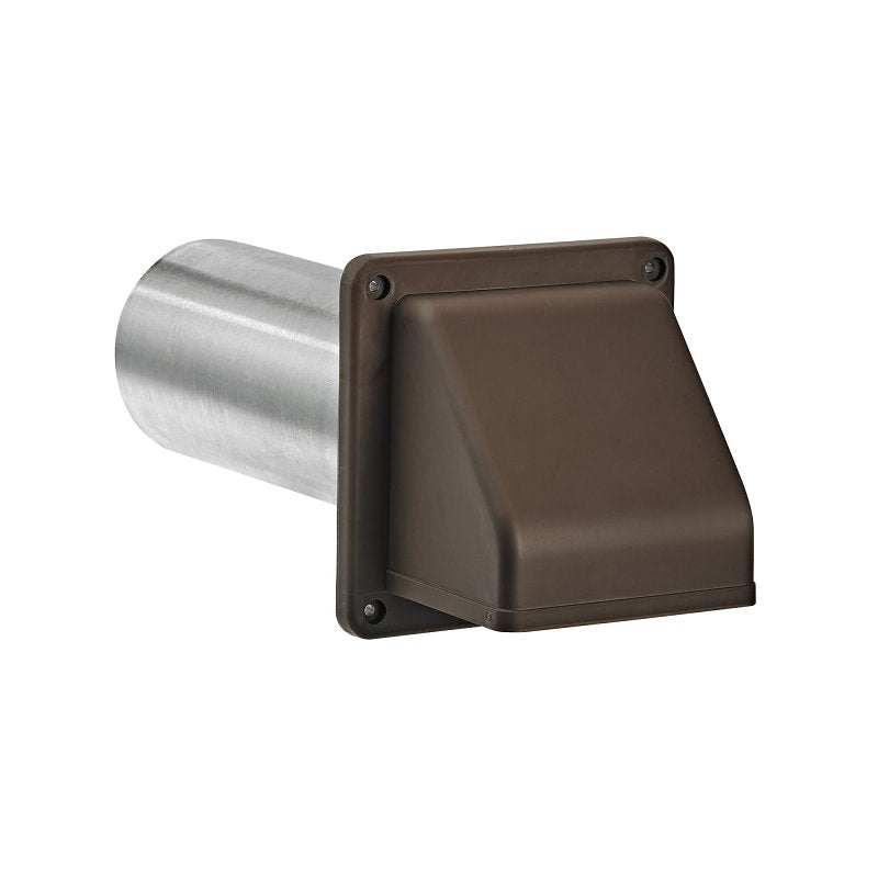 Lambro 224BS Hood Vent, 6.49 in W Hood, 4.81 in H Hood, 4 in Duct, Plastic Hood, Brown Hood