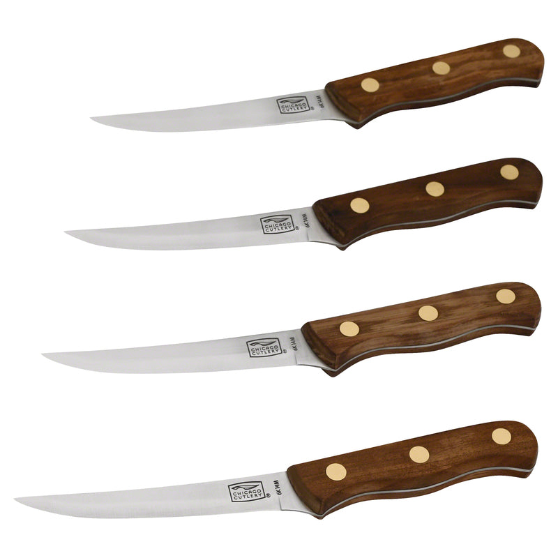 Chicago Cutlery Walnut Tradition Stainless Steel Steak Knife Set 4 pc