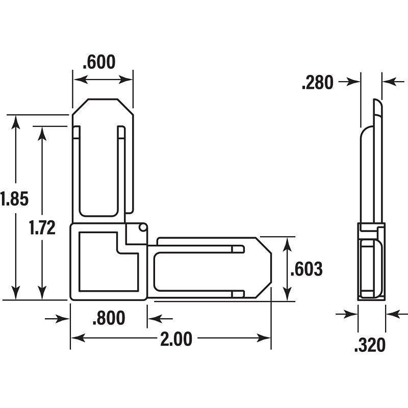 Make-2-Fit PL 7729 Square Cut Screen Frame Corner, Plastic, White, For: Square-Cut Ends of 5/16 Aluminum Screen Frame