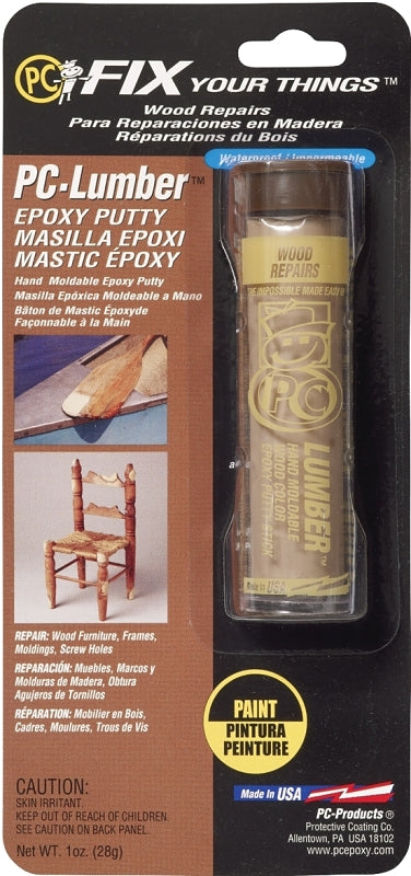 Protective Coating PC-LUMBER 025574 Epoxy Putty, Solid, Brown/White, 1 oz Cylinder