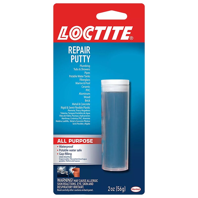Loctite 1999131/431348 All-Purpose Repair Putty, Solid, Blue/White, 2 oz Cylinder