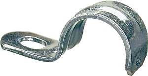 Halex 26154 1-Hole EMT Conduit Strap, 1-1/4 in, Steel, Galvanized, 4/BAG