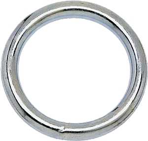 Campbell T7665042 Welded Ring, 200 lb Working Load, 1-1/2 in ID Dia Ring, #3 Chain, 0.24 in Wire, Steel, Nickel-Plated